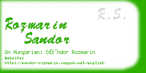 rozmarin sandor business card